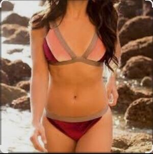 Mia Joy Joyfolie Rania Velvet Swimsuit Bikini Top and Bottom Size S